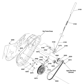 Auger Drive Group Diagram and Parts List for 1696950-00-1022EE  Briggs and Stratton Snow Blower
